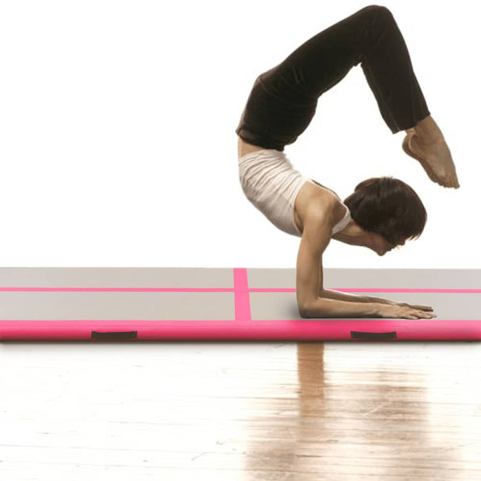 Inflatable Gymnastics Mat with Pump 800x100x10 cm PVC Pink.