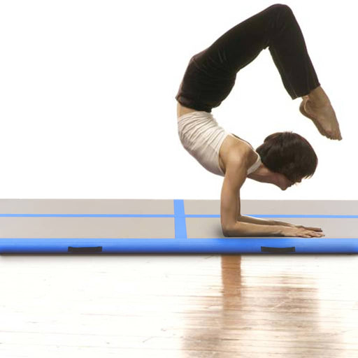 Inflatable Gymnastics Mat with Pump 800x100x10 cm PVC Blue.