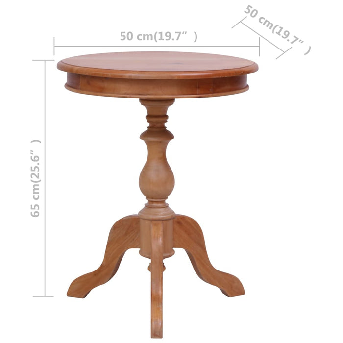 Side Table Natural 50x50x65 cm Solid Mahogany Wood.