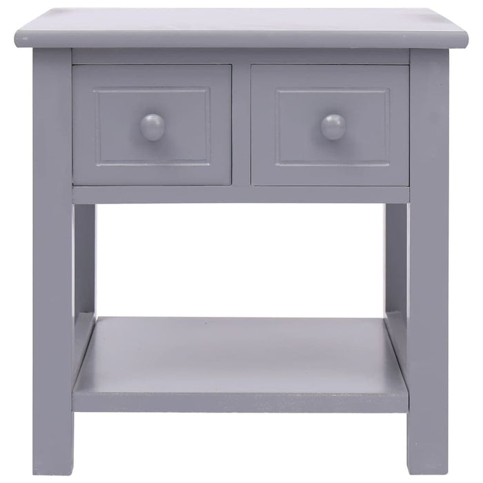 Side Table Grey 40x40x40 cm Paulownia Wood.