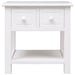 Side Table White 40x40x40 cm Paulownia Wood.