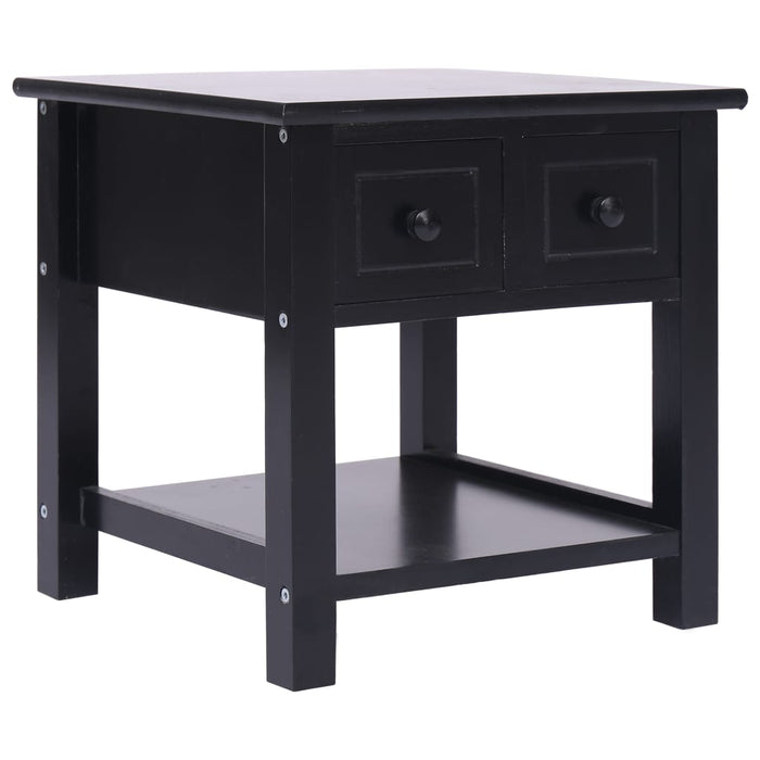 Side Table Black 40x40x40 cm Paulownia Wood.