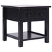 Side Table Black 40x40x40 cm Paulownia Wood.