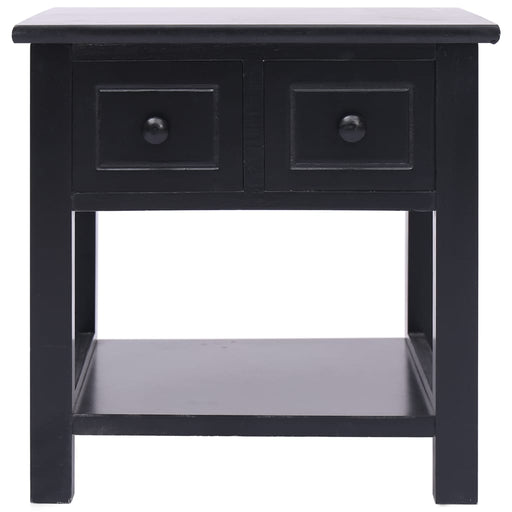 Side Table Black 40x40x40 cm Paulownia Wood.