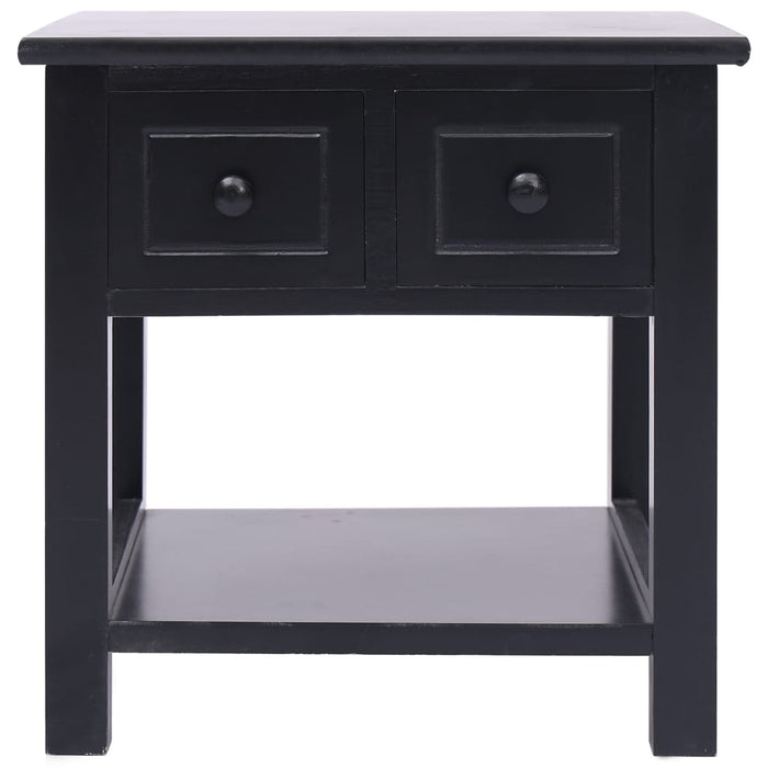 Side Table Black 40x40x40 cm Paulownia Wood.