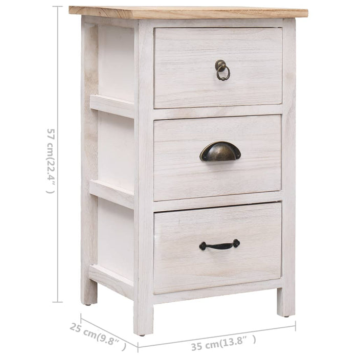 Side Cabinet 35x25x57 cm Paulownia Wood.