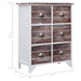 Side Cabinet with 6 Drawers Brown 60x30x75 cm Paulownia Wood.
