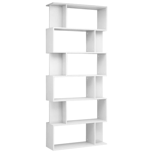 Book Cabinet/Room Divider High Gloss White 80x24x192 cm Engineered Wood.