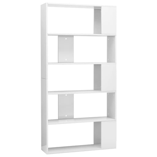 Book Cabinet/Room Divider High Gloss White 80x24x159 cm Engineered Wood.