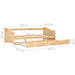 Pull-out Sofa Bed Frame Pinewood 90x200 cm.