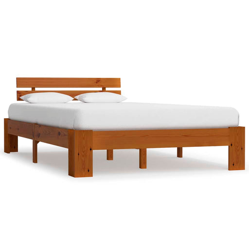 Bed Frame Honey Brown Solid Pine Wood 120x200 cm.
