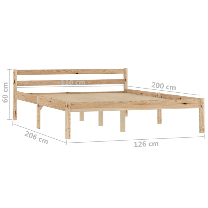Bed Frame Solid Pine Wood 120x200 cm.