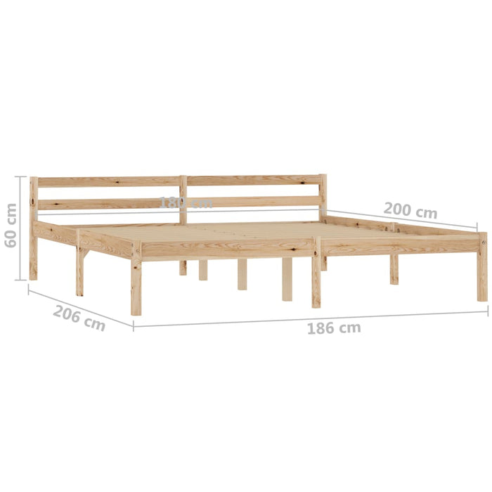 Bed Frame Solid Pine Wood 180x200 cm 6FT Super King.