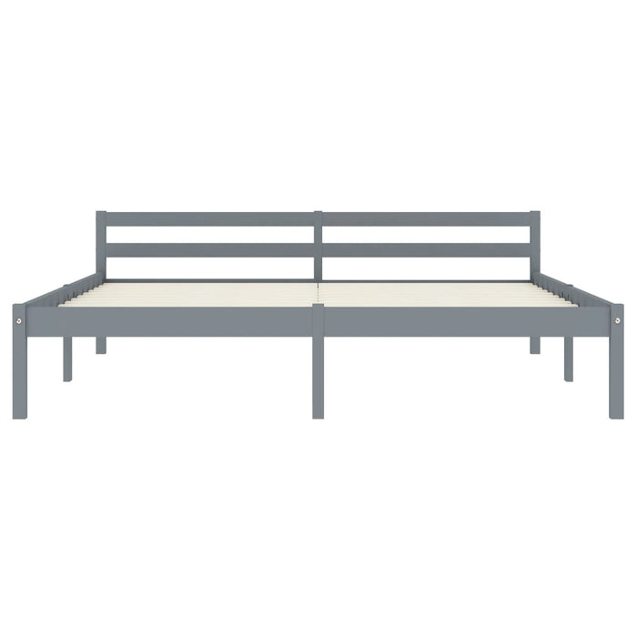 Bed Frame Grey Solid Pine Wood 160x200 cm.