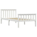 Bed Frame White Solid Pinewood 100x200 cm.