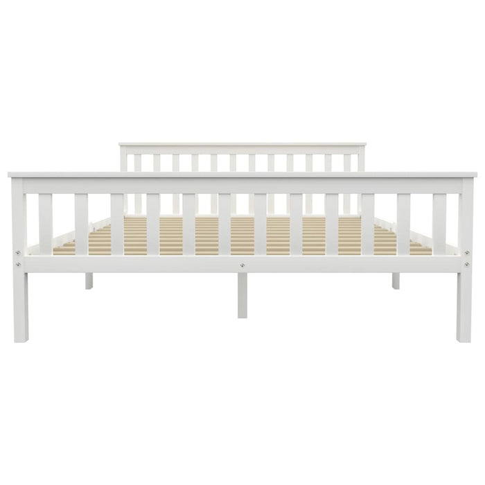 Bed Frame White Solid Pinewood 160x200 cm.