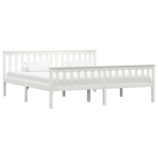 Bed Frame White Solid Pinewood 180x200 cm 6FT Super King.