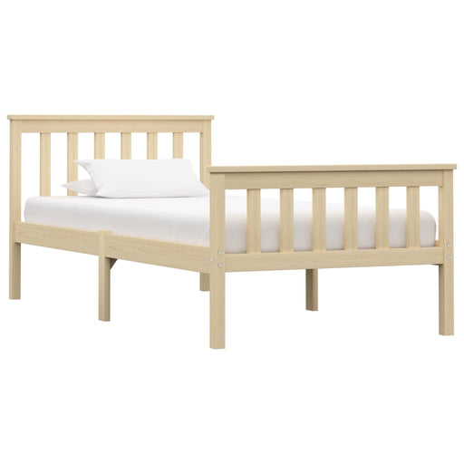 Bed Frame Light Wood Solid Pinewood 100x200 cm.
