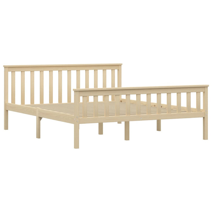 Bed Frame Light Wood Solid Pinewood 160x200 cm.