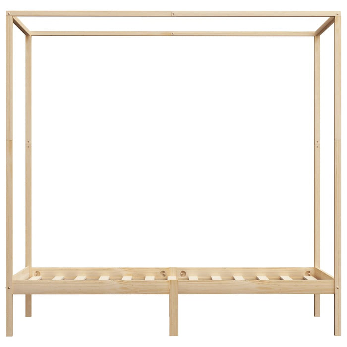 Canopy Bed Frame Solid Pine Wood 90x200 cm.