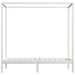 Canopy Bed Frame White Solid Pine Wood 90x200 cm.