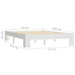 Bed Frame White Solid Pine Wood 140x200 cm.