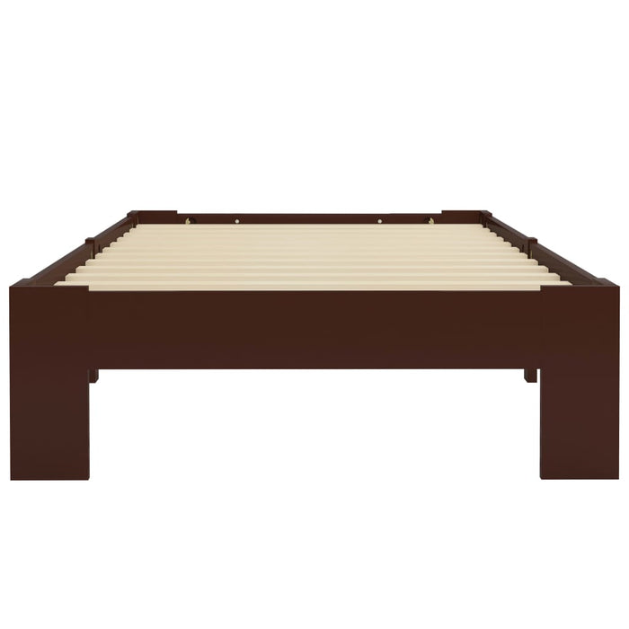 Bed Frame Dark Brown Solid Pine Wood 90x200 cm.