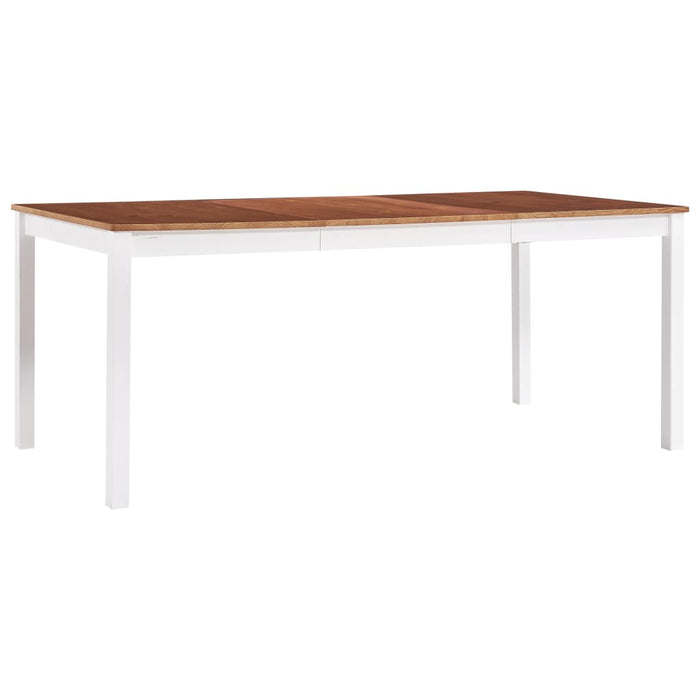 Dining Table White and Brown 180x90x73 cm Pinewood.