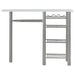 3 Piece Bar Set with Shelves Wood and Steel White.