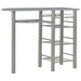 3 Piece Bar Set with Shelves Wood and Steel Grey.