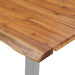Dining Table 160x80x75 cm Solid Acacia Wood and Stainless Steel.