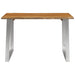 Dining Table 120x65x75 cm Solid Acacia Wood and Stainless Steel.