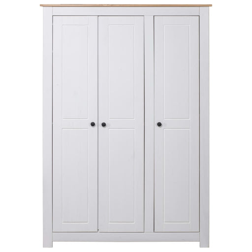3-Door Wardrobe White 118x50x171.5 cm Pine Panama Range.