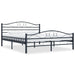 Bed Frame Black Steel 200x200 cm.