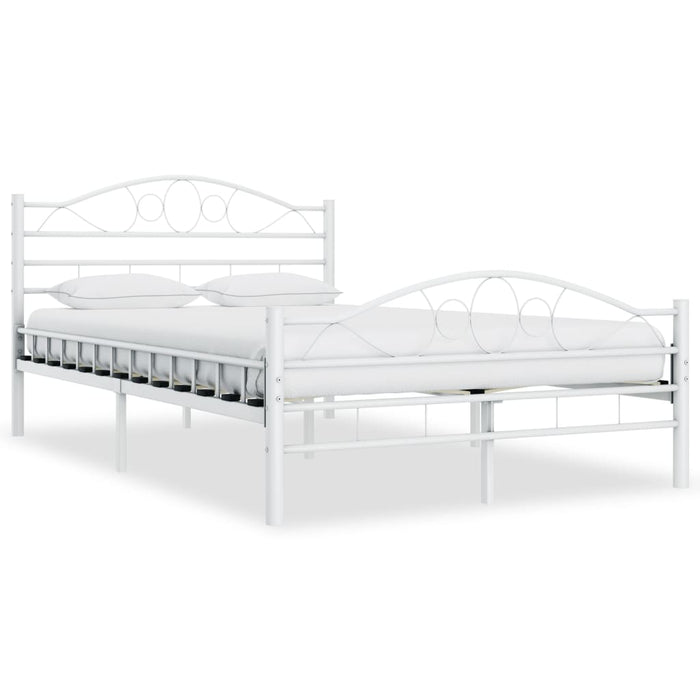 Bed Frame White Metal 120x200 cm.