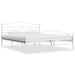 Bed Frame White Metal 200x200 cm.