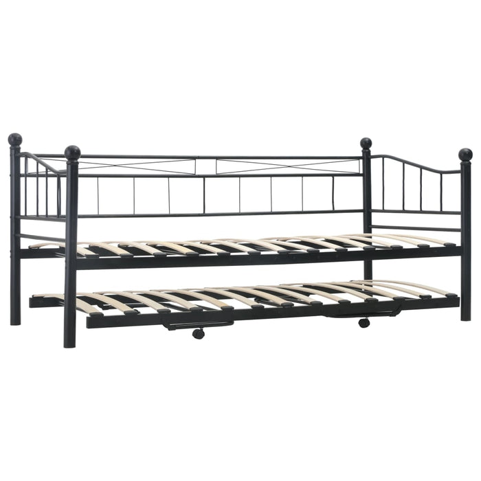 Bed Frame Black Steel 180x200/90x200 cm 6FT Super King.