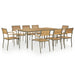 9 Piece Outdoor Dining Set Solid Acacia Wood and Steel.
