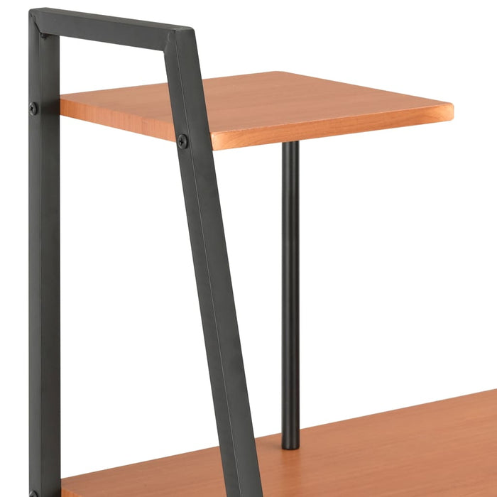 Desk with Shelving Unit Black and Brown 102x50x117 cm.