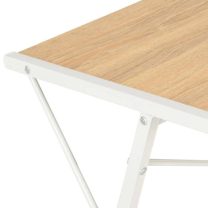 Desk with Shelf White and Oak 116x50x93 cm.