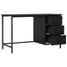 Desk with Drawers Industrial Black 120x55x75 cm Steel.