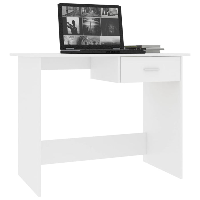 Desk White 100x50x76 cm Engineered Wood.