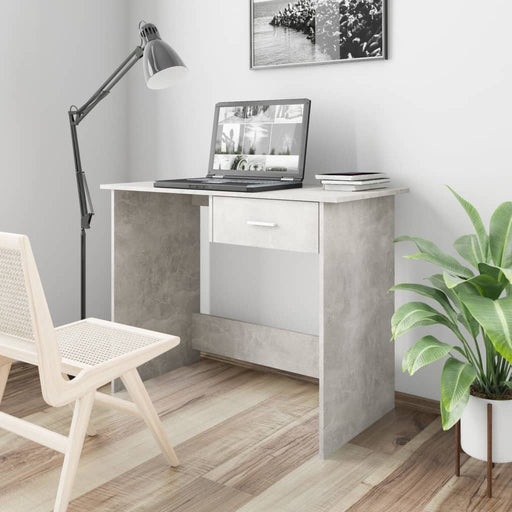 Desk Concrete Grey 100x50x76 cm Engineered Wood.