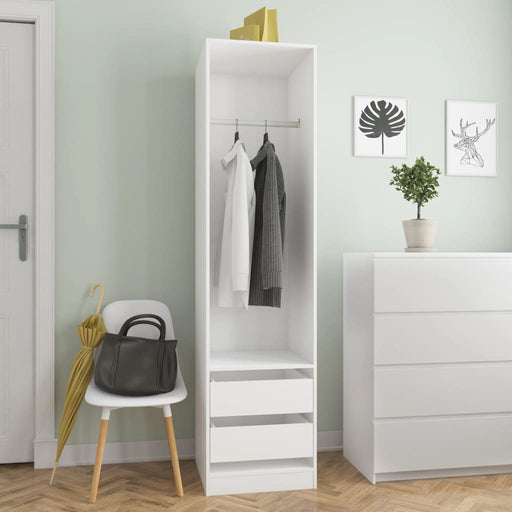 Wardrobe with Drawers White 50x50x200 cm Engineered Wood.