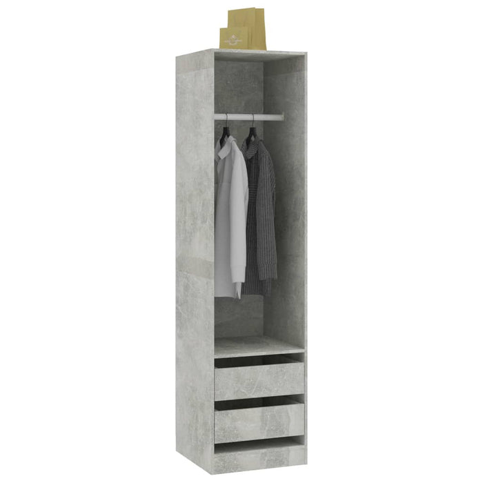 Wardrobe with Drawers Concrete Grey Engineered Wood 50 cm