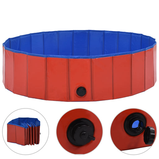 Foldable Dog Swimming Pool Red 120x30 cm PVC.
