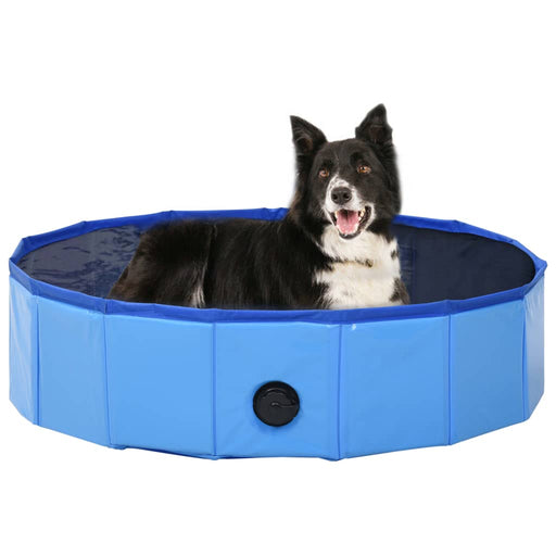 Foldable Dog Swimming Pool Blue 80x20 cm PVC.