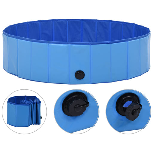 Foldable Dog Swimming Pool Blue 120x30 cm PVC.