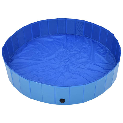 Foldable Dog Swimming Pool Blue 160x30 cm PVC.