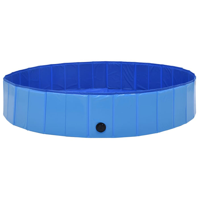 Foldable Dog Swimming Pool Blue 160x30 cm PVC.